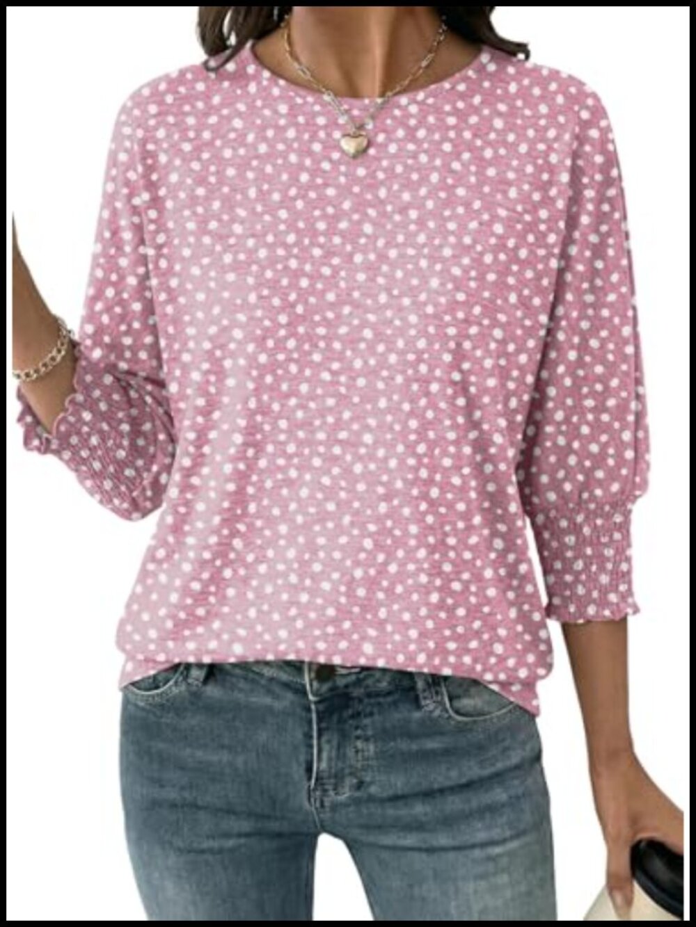 3/4 Sleeve Loose Fit T-Shirt Casual Business Basic Tee